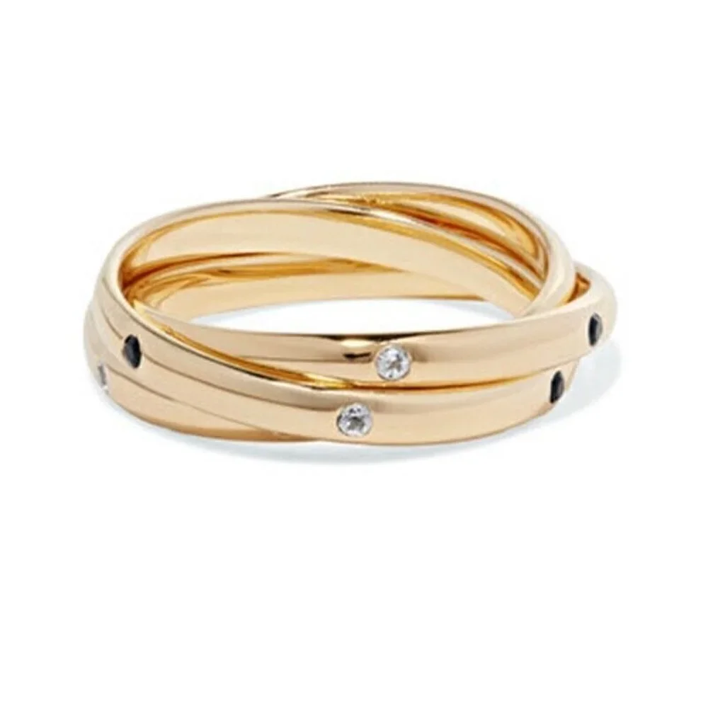 NWT Elizabeth & James Ollie Mila Triple Intertwined Topaz Spinel Ring Size 6